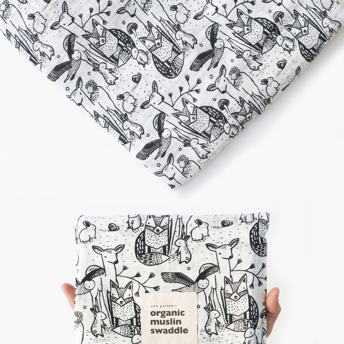 Wee Gallery Organic Sensory Muslin Swaddle - Forest