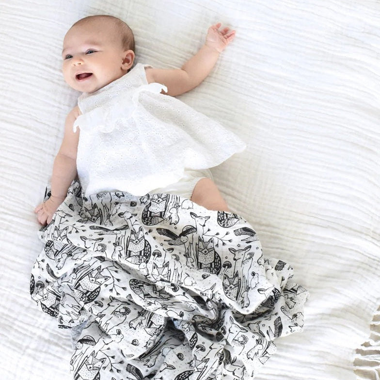 Wee Gallery Organic Sensory Muslin Swaddle - Forest