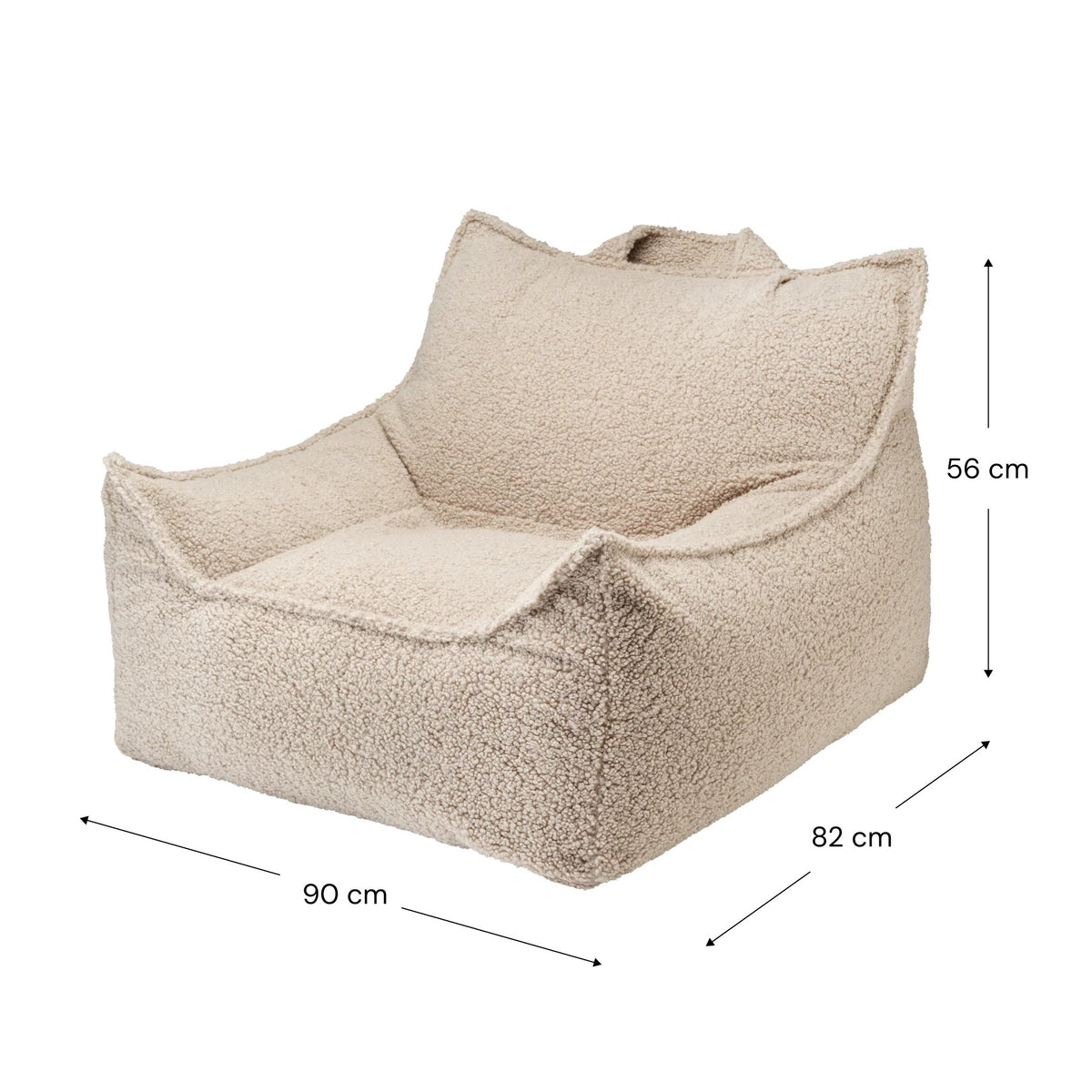 Wigiwama Club Teen Beanbag Chair - Biscuit