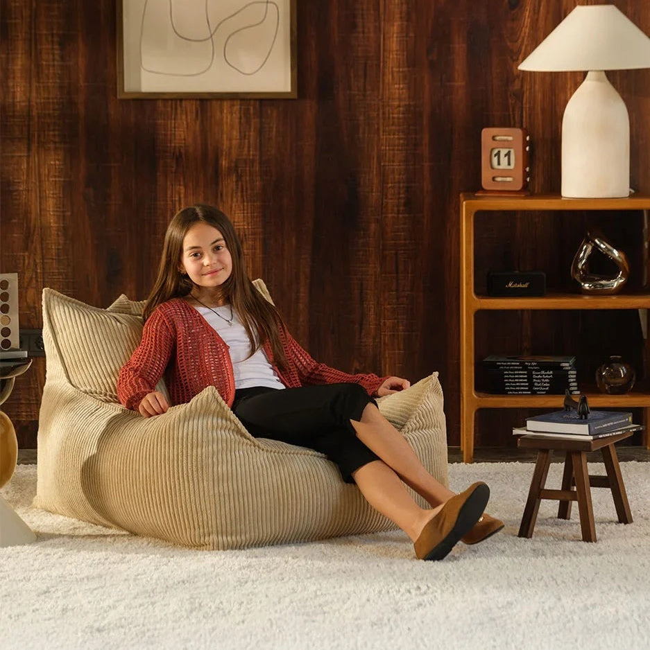 Wigiwama Club Teen Beanbag Chair - Corduroy Brown Sugar