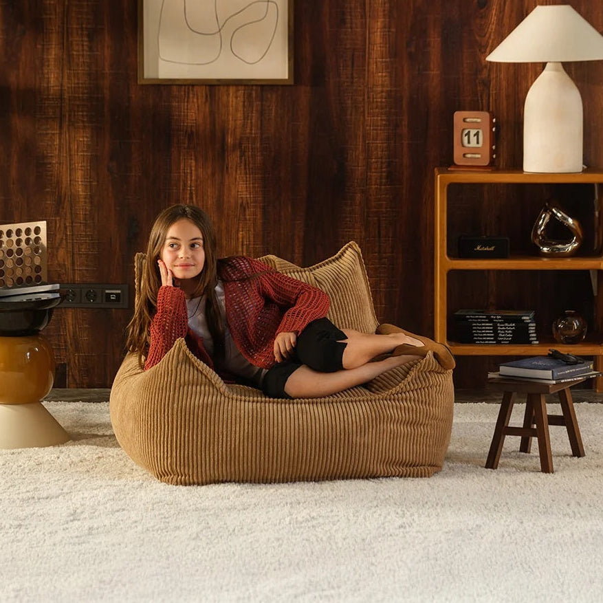 Wigiwama Club Teen Beanbag Chair - Corduroy Toffee
