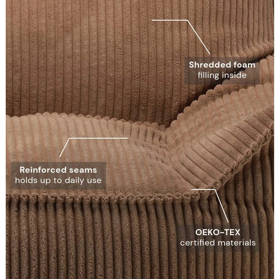 Wigiwama Club Teen Beanbag Chair - Corduroy Toffee