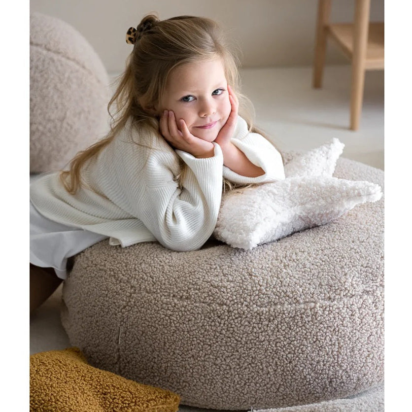 Wigiwama Bear Beanbag & Ottoman Set - Biscuit