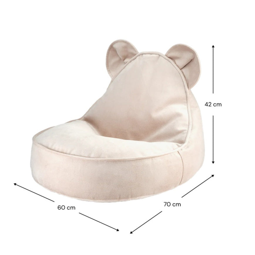Wigiwama Bear Beanbag Chair - Velvet Dusty Beige