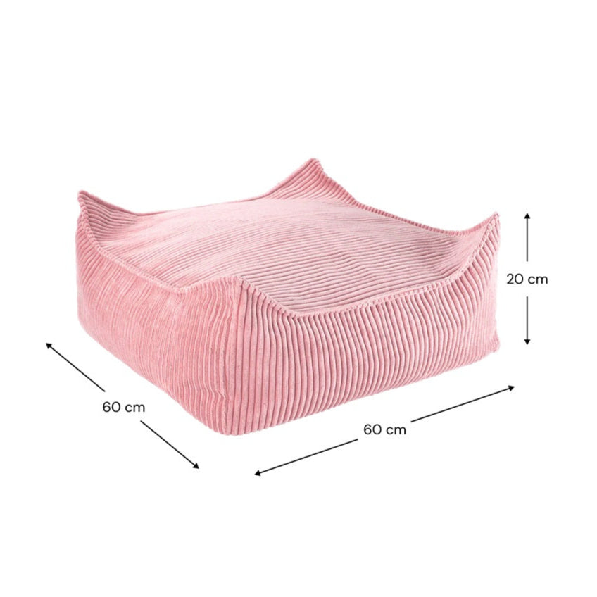 Wigiwama Square Ottoman - Corduroy Pink Mousse
