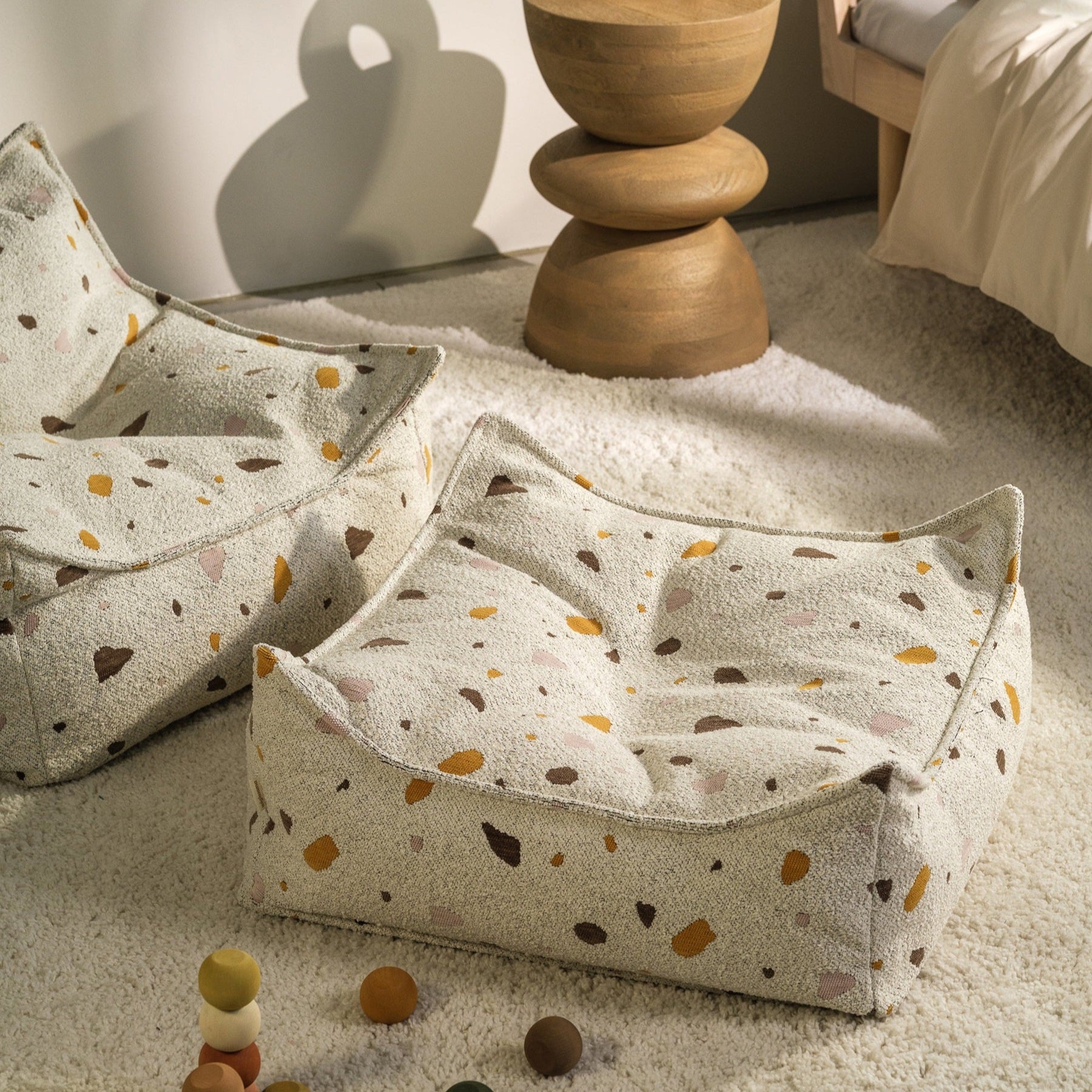 Wigiwama Square Ottoman - Terrazzo Marble
