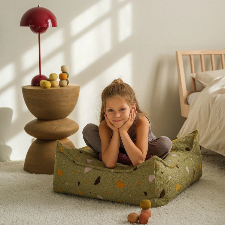 Wigiwama Square Ottoman - Terrazzo Moss