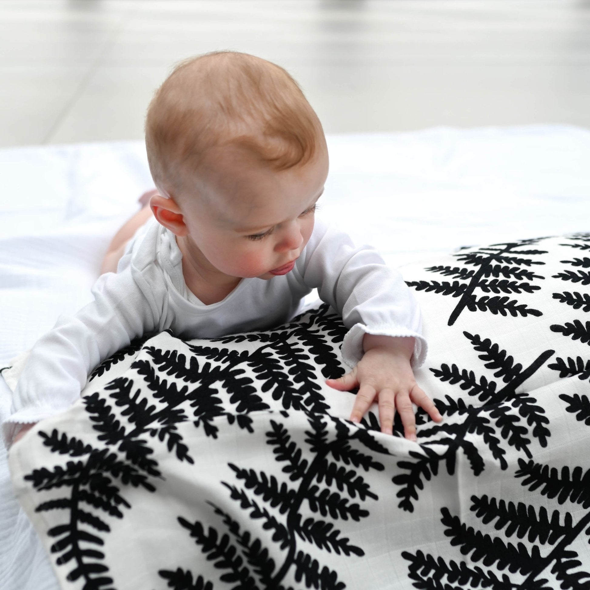 Etta Loves Baby Sensory XL Muslin Swaddle - Ferns