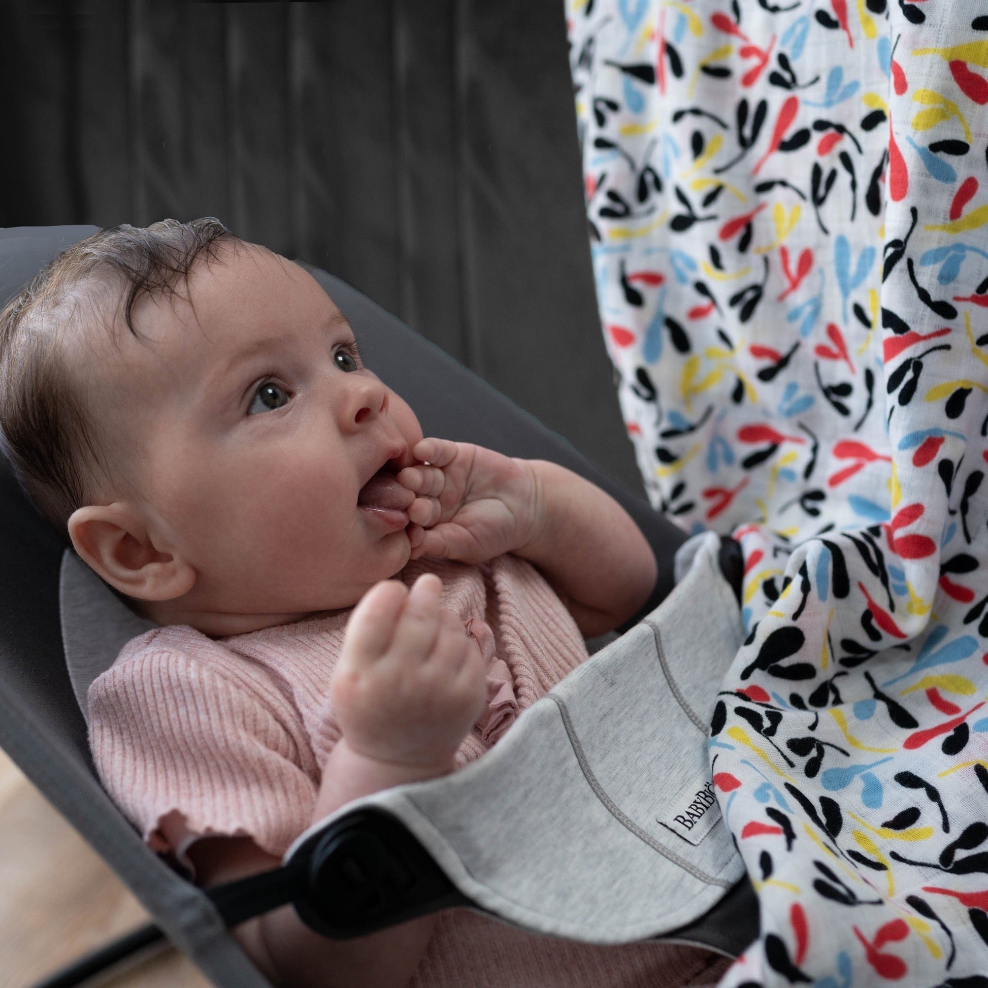 Etta Loves Baby Sensory XL Muslin Swaddle - Sycamore