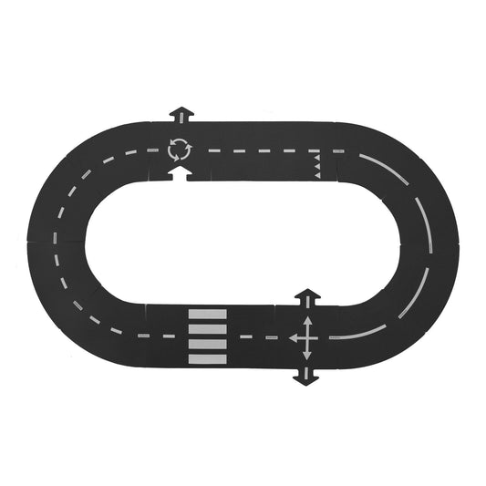 Waytoplay Rubber Toy Car Track Set - Ringroad - 12 Pieces