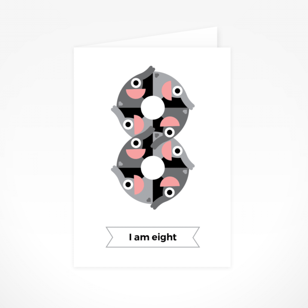 I Am Eight (Elephants) Greeting Card By The Jam Tart