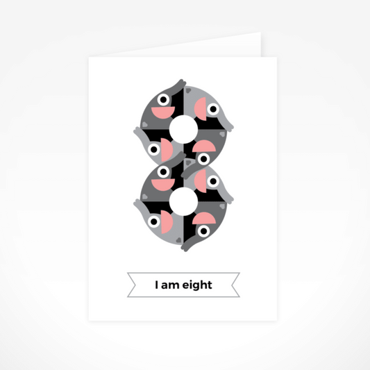 I Am Eight (Elephants) Greeting Card By The Jam Tart