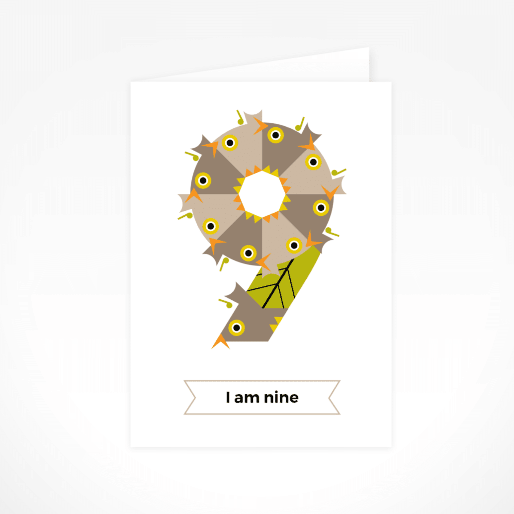 I Am Nine (Nightingales) Greeting Card By The Jam Tart