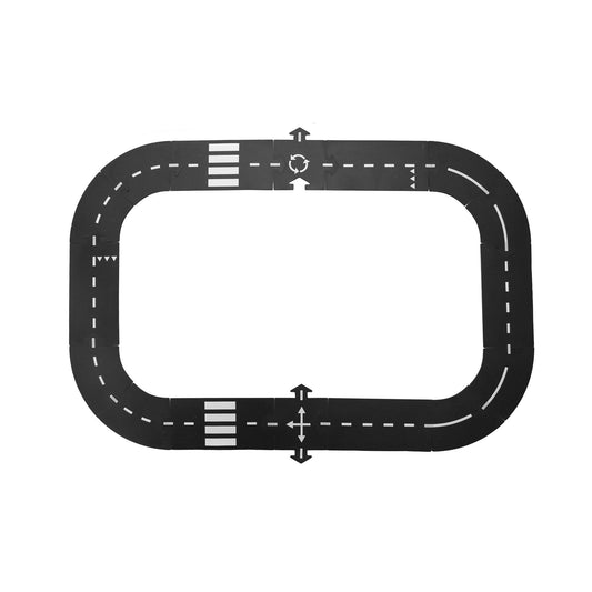 Waytoplay Rubber Toy Car Track Set - Expressway - 16 Pieces