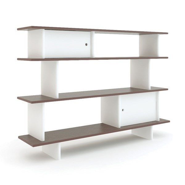 Oeuf NYC Mini Library Shelving Unit - White & Walnut
