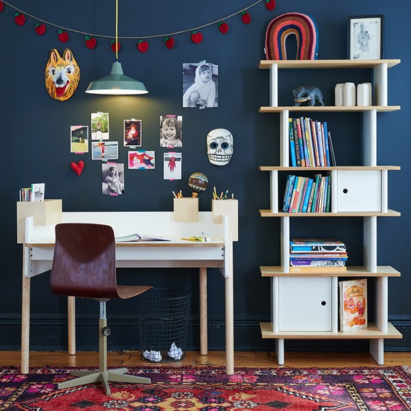 Oeuf NYC Mini Library Shelving Unit - White & Birch 