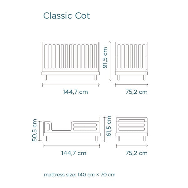 Oeuf NYC Classic Cot Bed - White & Birch