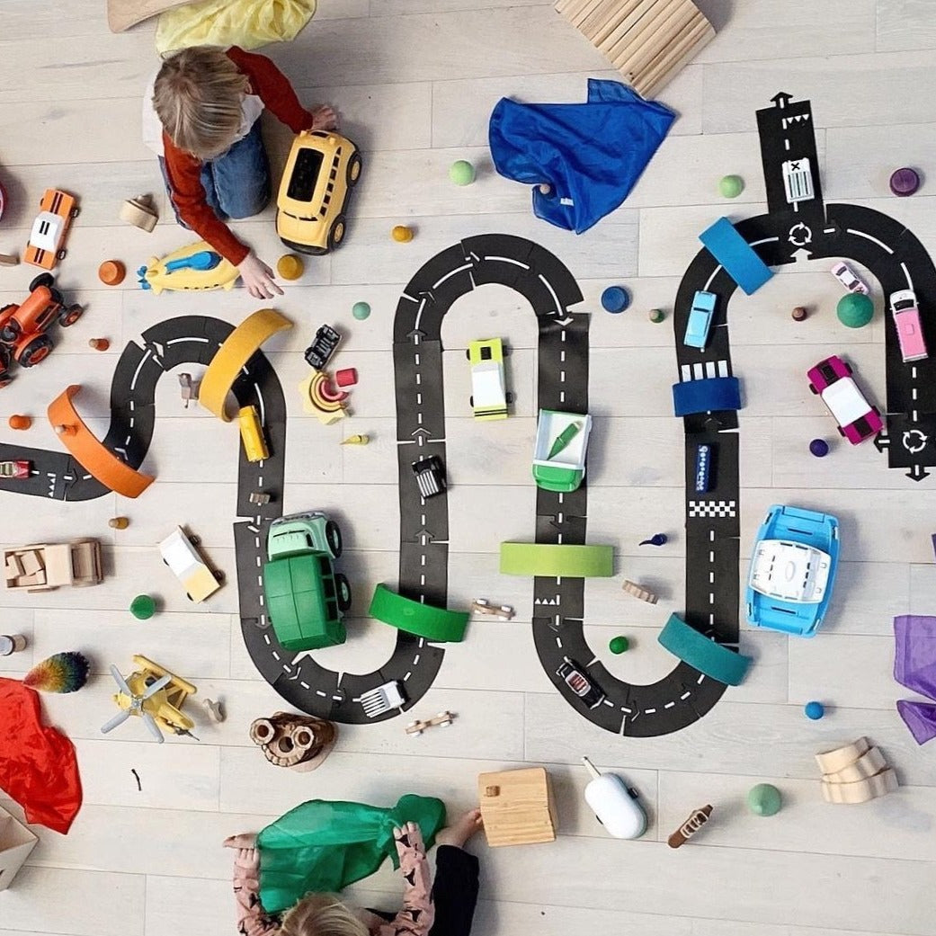 Waytoplay Rubber Toy Car Track Set - King Of The Road - 40 Pieces