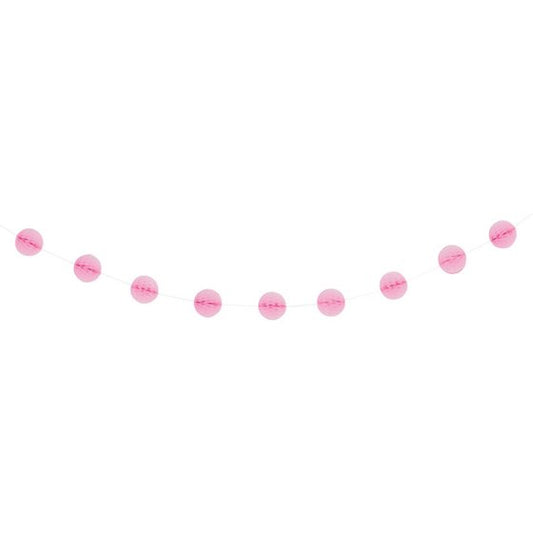 Lovely Pink Honeycomb Ball 7ft Garland
