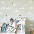 Hibou Design Wallpaper Roll - Mint Swans