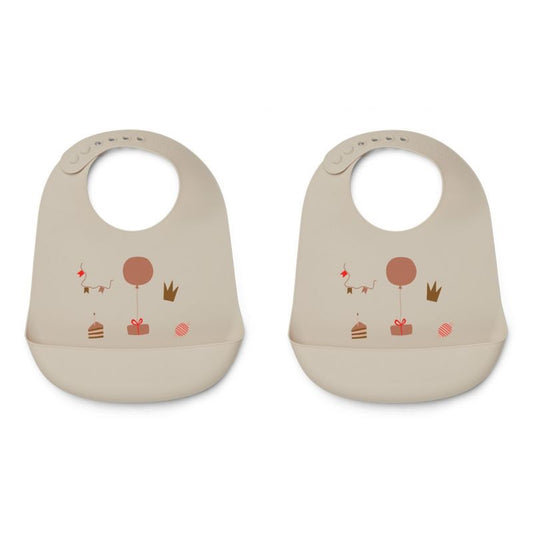 Liewood Tilda Silicone Bib 2-Pack - Birthday Multi Mix