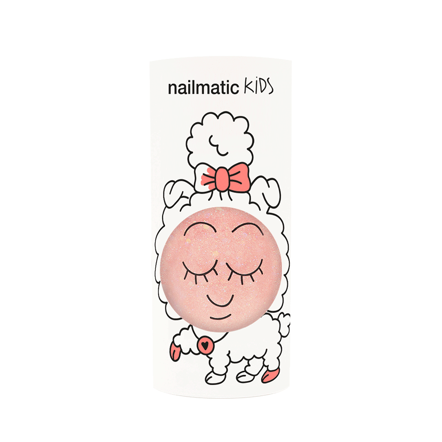 Nailmatic Wash Off Kid's  Nail Varnish - Glitter Peach