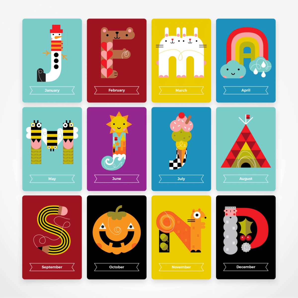 The Day by Day Calendar Flash Card Set by The Jam Tart 