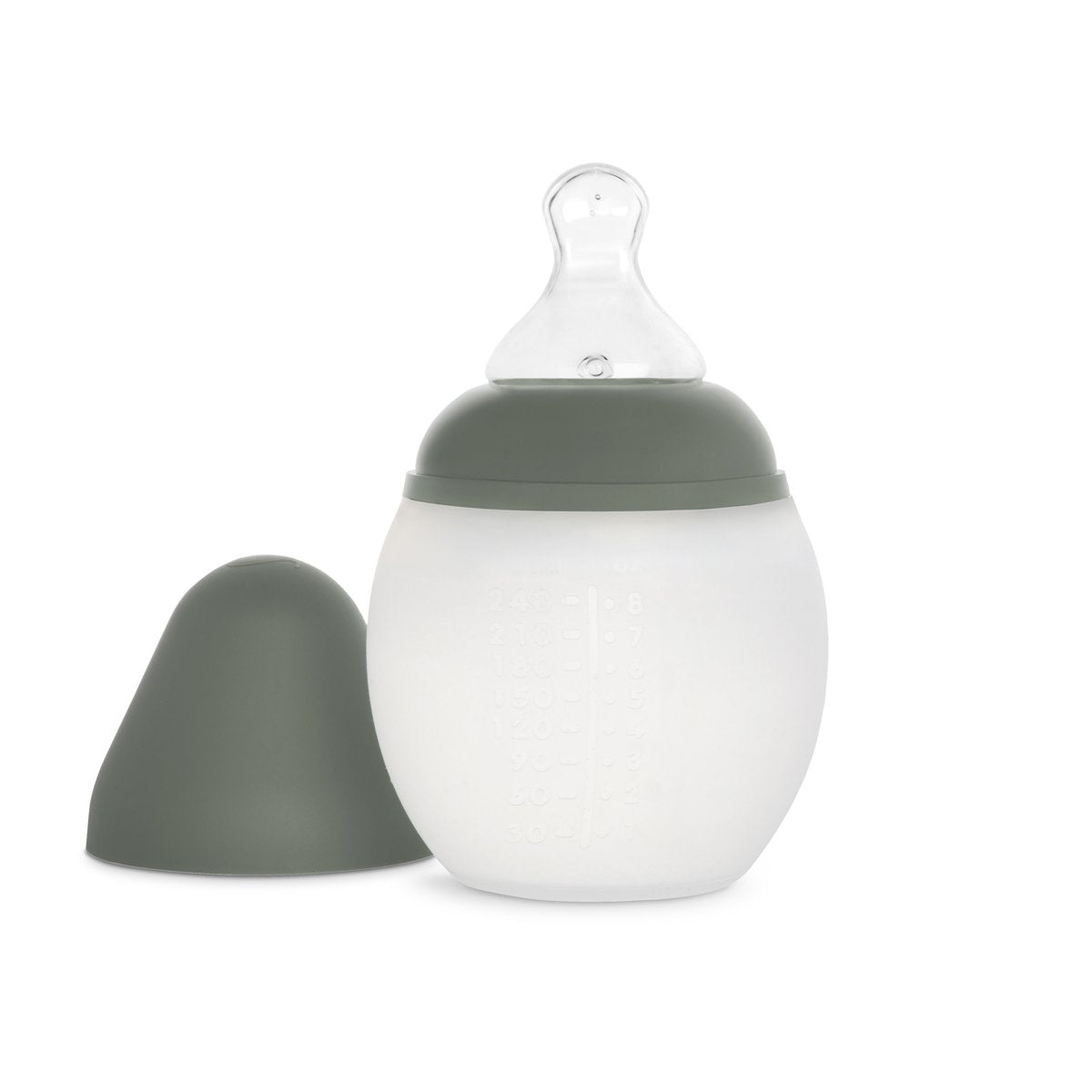 Elhee Silicone Baby Bottle - Khaki - 240ml