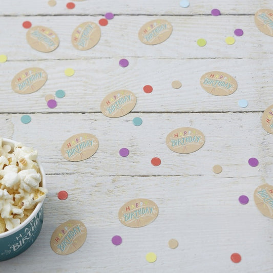 Paper Table Confetti - 'Happy Birthday' Kraft By Ginger Ray