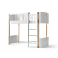 Oliver Furniture Wood Mini+ Low Loft Bed - White/Oak