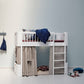 Oliver Furniture Wood Mini+ Low Loft Bed - White