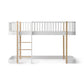 Oliver Furniture Wood Original Low Loft Bed - White/Oak