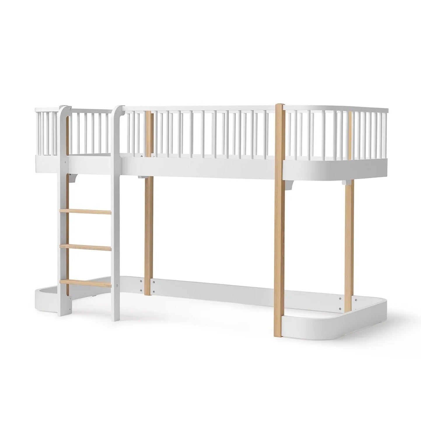 Oliver Furniture Wood Original Low Loft Bed - White/Oak