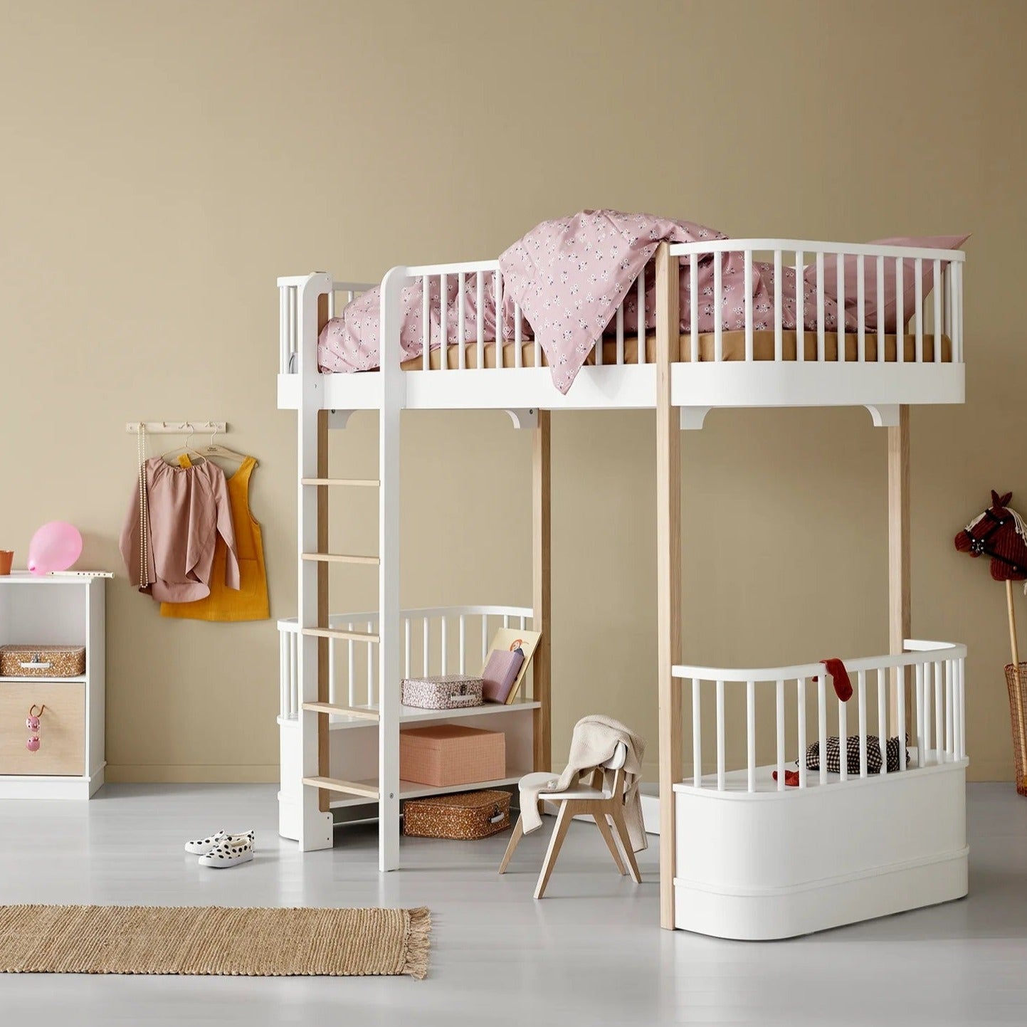 Oliver Furniture Wood Original Loft Bed - White/Oak