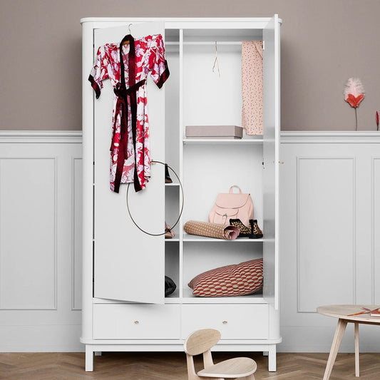 Oliver Furniture Wood Wardrobe - 2 Doors - White