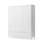 Oliver Furniture Wood Wardrobe - 3 Doors - White