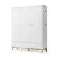 Oliver Furniture Wood Wardrobe - 3 Doors - White/Oak